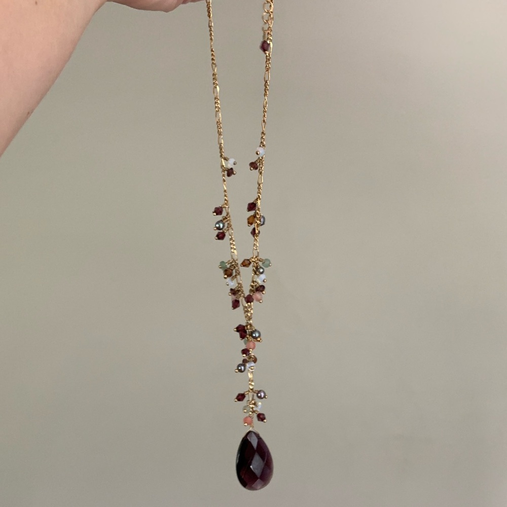 BOGO Lia Sophia Purple Gem w/ Gold Chain Necklace